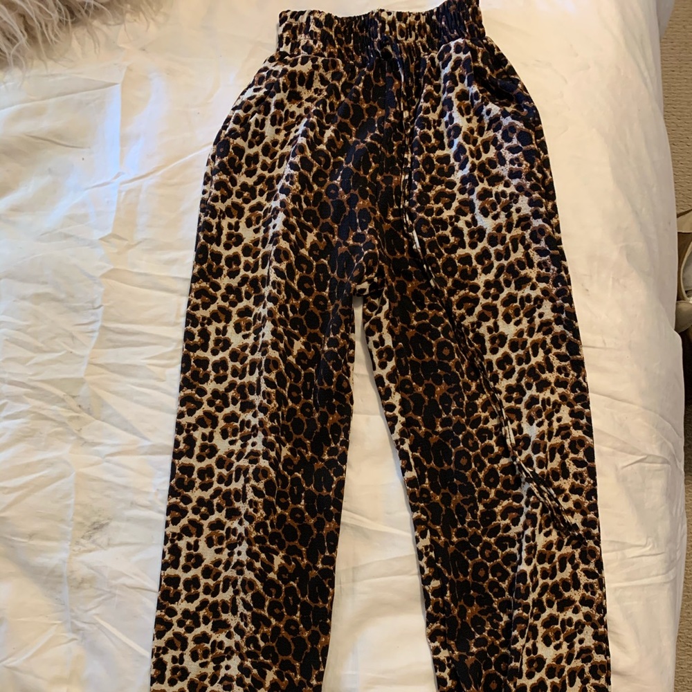 High waisted cheetah pants.